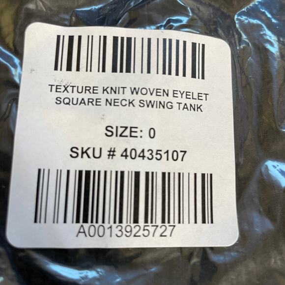 Torrid NWT Texture Knit Woven Eyelet Square Neck Swing Tank Black Size 0X (L/12) - Picture 5 of 7
